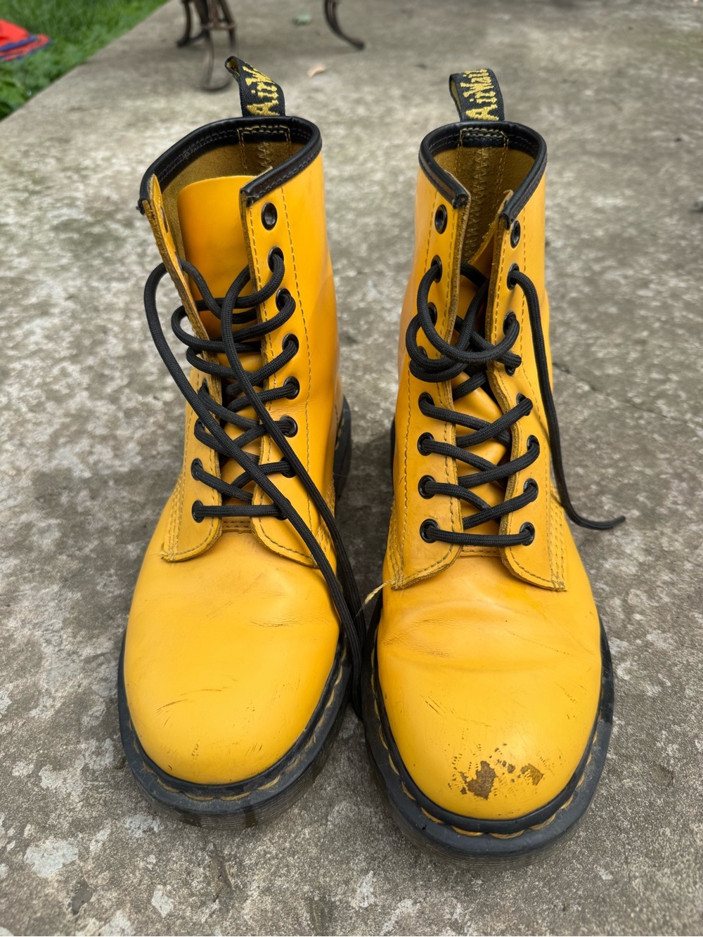 Yellow Doc Marten Boots
